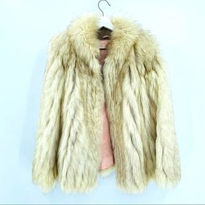 Scandinavian Blue Fox coat with hook closure, sz M